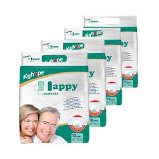 Bộ 4 gói tấm lót kyhope happy người lớn bề mặt siêu mịn ( gói 10 miếng 45-70cm )