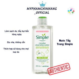 Nước Tẩy Trang Simple Micellar Cleansing Water 200ml