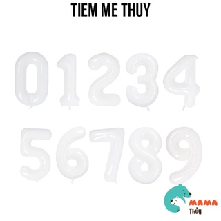 [Mã LIFEXANH03 giảm 10% đơn 500K] Bóng số trang trí sinh nhật màu trắng phong cách Hàn Quốc (32")