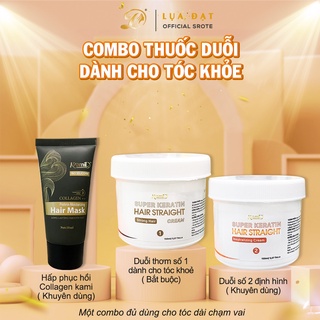 Combo thuốc ép tóc phục hồi chính hãng KAMI,thuốc duỗi tóc siêu dưỡng tại nhà không cần nhiệt (Size nhỏ)
