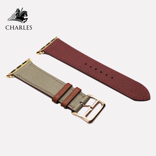 Dây da Swift CHARLES dây cho Apple Watch Series 1/2/3/4/5/6 | Swift Đỏ Kem size Nữ 38/40mm