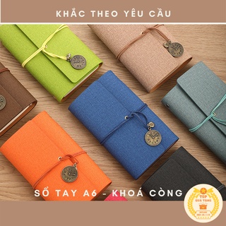 Sổ tay cute, sổ tay vintage, Sổ còng da Simili cao cấp A6 xinh xắn Quà tặng cho bạn bè người thân bạn gái