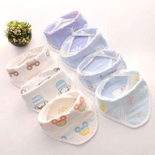 Yếm tam giác vải sợi tre Organic 6 lớp cho bé có họa tiết in 2 mặt, cúc bấm chắc chắn - Y12