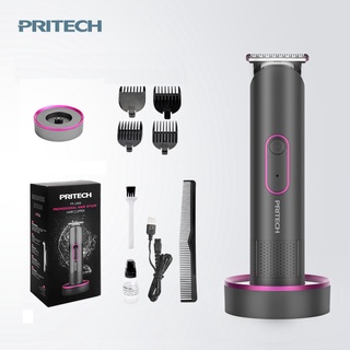 Tông đơ cắt tóc chuyên nghiệp Pritech hình trụ không dây cho người lớn và trẻ em sạc USB tiện dụng