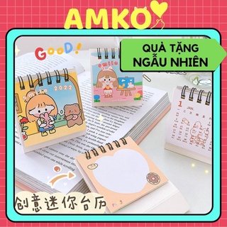 Lịch Để Bàn Mini Năm 2022 Họa Tiết Hoạt Hình Xinh Xắn AMKO KD03