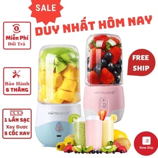 [Mã ELHA22 giảm 5% đơn 300K] Máy Xay Sinh Tố HONGUO Cầm Tay Mini Sạc Pin USB 300ml