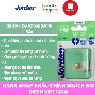[Hàng Chính Hãng] Chỉ Nha Khoa Jordan Floss- 30m Mint