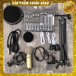 [Mã ELHACE giảm 4% đơn 300K] Combo mic thu âm AT350 sound card h9 dây live stream MA2 chân màng