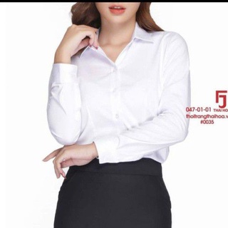 Giá sốc. áo sơ mi nữ Thái Hòa mã 047 màu trắng tinh