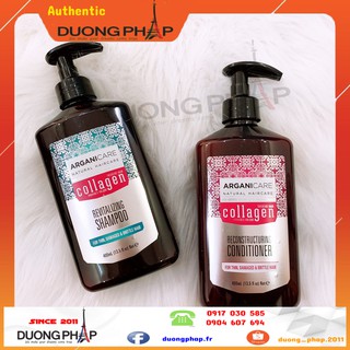 Cặp dầu gội xả Arganicare Collagen 400ml