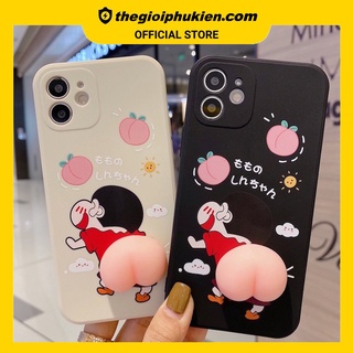 Ốp iphone cạnh vuông Mông xinh bé shin 3d dành cho ip 6 6plus 7 7plus  8plus x xr xsmax 11 11pro max 12 12promax - b334