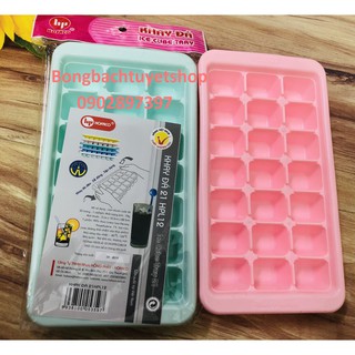 Khay làm đá bằng nhựa cao cấp HOFACO – Khay đá vuông 21 ngăn HPL12 – Khuôn làm thạch, rau câu, topping siêu tiện lợi