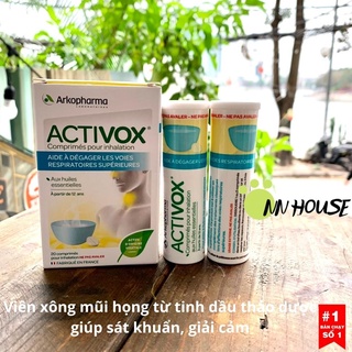 Viên xông mũi họng Activox Arkopharma 20 viên sát khuẩn,xông giải cảm từ tinh dầu oải hương,hương thảo,cỏ xạ hương đỏ