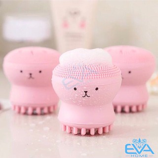 Cọ Rửa Mặt Bạch Tuộc Silicon Kèm Đầu Massage