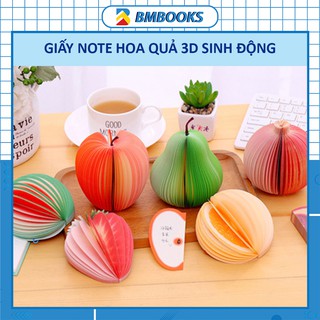 Giấy note 3D hoa quả màu sắc sinh động 4 phân loại tùy chọn BMBooks