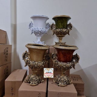 Bình cắm Hoa Lụa, Lông Công ⚡BAO BỂ VỠ⚡Cúp Số 9 H40cm