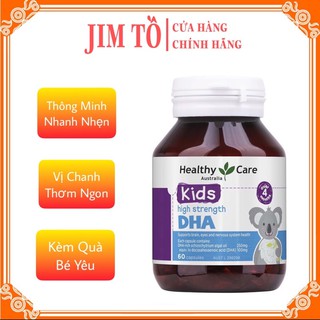 (Hiệu Qủa 100%) Viên uống bổ sung DHA cho Bé từ 4 tháng tuổi Healthy Care Kid’s High DHA 60 viên của Úc
