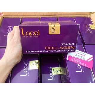 Mẫu mới ❤️ Kem duỗi thẳng tóc Lacei Colagen Tím (Cặp 200ml + 200ml)