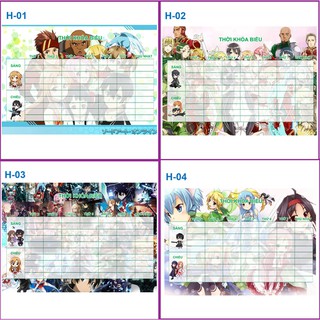 Thời khóa biểu anime Sword Art Online (Mẫu đẹp và mới)