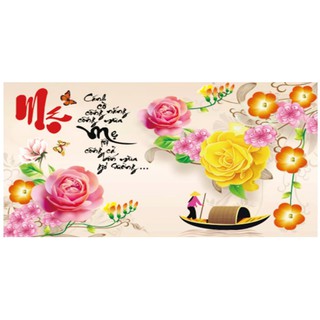 Tranh Đính Đá CHỮ MẸ (ĐÁ ABC CAO CẤP). Kích Thước: 82cm x 50cm