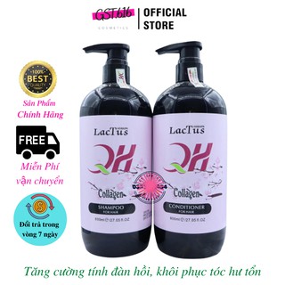 Cặp dầu gội xả giảm dụng tóc QH Lactus season dầu gội collagen mượt tóc chống dụng 800ml