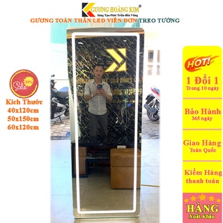 Gương toàn thân giá rẻ có đèn treo tường không viền gương soi toàn thân Kt 40x120,50x120,60x120 cm guonghoangkim HK1003