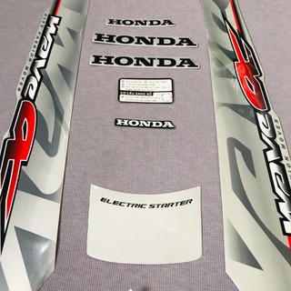 [Mã LIFEAU5SALE giảm 20k đơn 50k] Nguyên bộ tem rời 3 lớp zin thái dán xe máy Honda Wave alpha 2011 2012 màu trắng xám