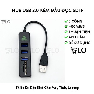 Hub Usb Gồm 3 Cổng Usb Kèm Đầu Đọc Thẻ Nhớ SD/TF