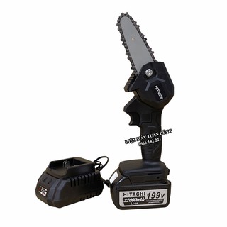 Máy cưa xích chạy pin Hitachi 199V Dụng cụ chuyên cắt tỉa cành cây hiệu quả cao