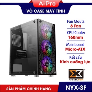 Vỏ case Xigmatek NYX - 2 Mặt kính cường lực - 4 khe mở rộng - Có thể lắp lên 6 Fan - Hàng chính hãng