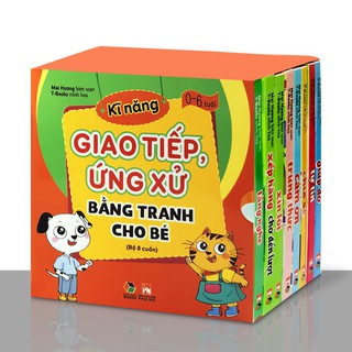 Sách - Bộ 8 Cuốn: Kĩ Năng Giao Tiếp, Ứng Xử Bằng Tranh Cho Bé 0-6 Tuổi