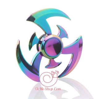 Con quay Finger Spinner 3 cánh nhon tròn phản quang kim loại