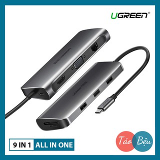 [9 IN 1] Cáp Chuyển USB Type C Sang 3xUSB 3.0+HDMI+RJ45+SD,TF Ugreen (40873)