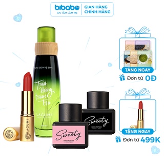Set 4 món Dung dịch vệ sinh, Nước hoa vùng kín, Son hạnh nhân không chì Lagumi chăm sóc toàn diện
