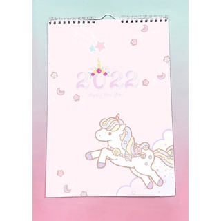 Lịch treo tường ngựa thần unicorn 2022 A4 13 tờ LA4I19 Lịch treo tường dễ thương  có lịch âm