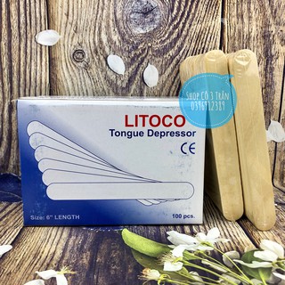 Que Đè Lưỡi LITOCO - Que Kem Gỗ Hộp 100 Que