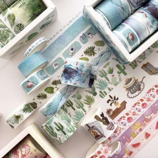 Set 8 cuộn băng dính washi tape 3m trang trí sổ