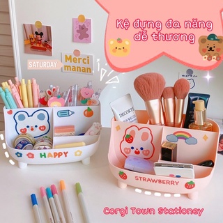 Kệ Nhựa Dễ Thương 5 Ngăn Tiện Dụng- Tặng Kèm Sticker