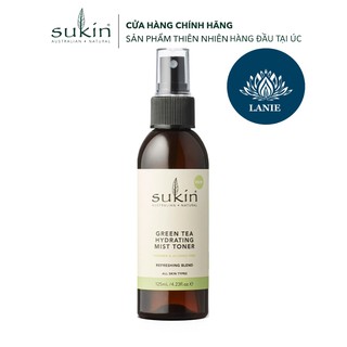 Nước Hoa Hồng Trà Xanh Dưỡng Ẩm Dạng Xịt Sukin Green Tea Hydrating Mist Toner 125ml