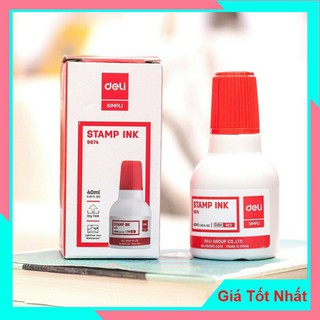 Mực Dấu Deli Chính Hãng Màu Đỏ - Mực Chống Nước Siêu Bền, Nhanh Khô Tiện Dụng