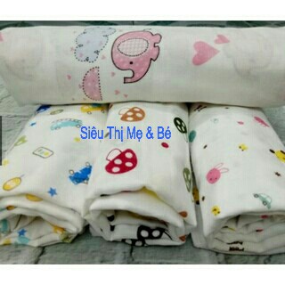 Khăn tắm Xuất Nhật in hình cho bé 4 lớp - 2 lớp