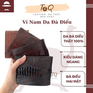 Bóp/ Ví Nam Ngang, Da Đà Điểu 2 Mặt, Da Thật, Thời Trang, Đẳng Cấp Dành Cho Phái Mạnh - T&amp;Q Leather