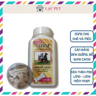 1 lọ Canxi Sleeky hương bò dang cho chó mèo hạn chế thiếu canxi trên chó mèo nhỏ