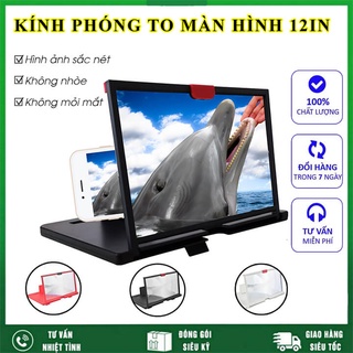 Kính phóng to màn hình điện thoại 5D 12 inch siêu lớn sắc nét chống lóa mỏi mắt