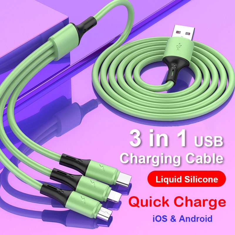 Dây Cáp Sạc 3 Trong 1 Cho Iphone Android Type C