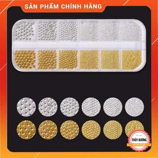 Khay bi trang trí móng, đính nhị hoa 2 màu, 6 size chất liệu thép chuyên dùng làm nail