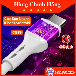 Cáp sạc nhanh điện thoại iPhone/Android QC 3.0 chất liệu nhựa PVC chống cháy CS13