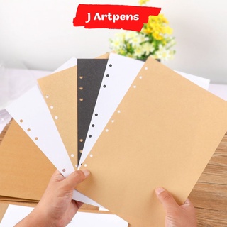 Giấy Refill Cao Cấp Blank A5 6 Lỗ - B5 9 Lỗ 120g - 300g Giấy Bìa sổ còng Binder (Trắng - Đen - Kraft)