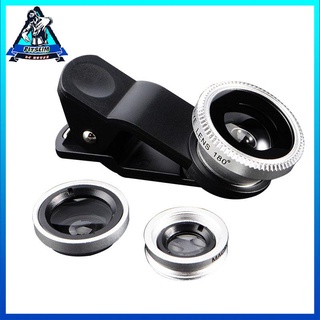 [Fitslim] 3 In 1 Mobile Phone Lens Fish Eye Smartphone Wide Angle Macro Camera Lens Kit