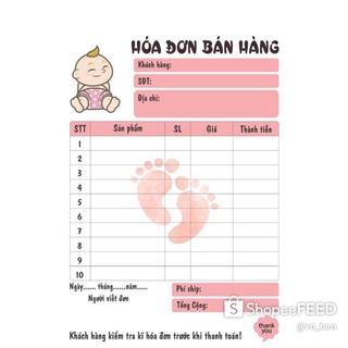 (Mua 10 Tặng 1) Hoá Đơn Mini Siêu Dễ Thương